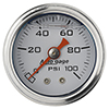 AutoMeter 2177 1-1/2" Liquid Filled Mechanical Direct Mount Pressure Gauge, 0-100 PSI, White