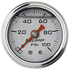 AutoMeter 2180 1-1/2" Liquid Filled Mechanical Direct Mount Pressure Gauge, 0-100 PSI, Silver
