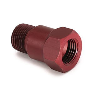 AutoMeter 2272 Temperature Adapter Fitting, 3/8" Red Aluminum NPT