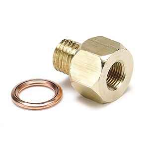 AutoMeter 2277 Brass Metric Adapter Fitting, 1/8" NPT Female to 12mm x 1.5 Male