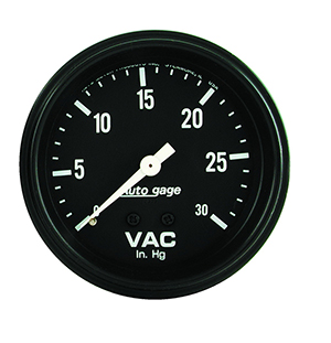 AutoMeter 2317 Auto Gage Mechanical 2-5/8" Vacuum Gauge, 0-30 HG