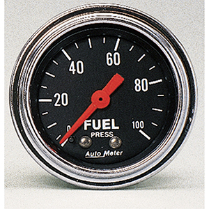 AutoMeter 2412 Traditional Chrome 2-1/16" Fuel Pressure Gauge, 0-100 PSI Mechanical