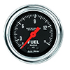 AutoMeter 2413 Traditional Chrome 2-1/16" Fuel Pressure Gauge with Isolator, 0-15 PSI Mechanical