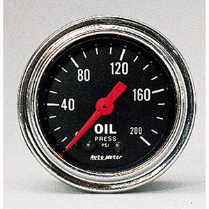 AutoMeter 2422 Traditional Chrome 2-1/16" Oil Pressure Gauge, 0-200 PSI Mechanical