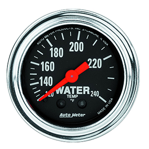 AutoMeter 2433 Traditional Chrome 2-1/16" Water Temperature Gauge, 120-240 F Mechanical