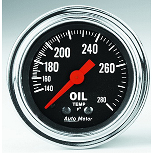 AutoMeter 2441 Traditional Chrome 2-1/16" Oil Temperature Gauge, 140-280 F Mechanical