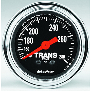 AutoMeter 2451 Traditional Chrome 2-1/16" Transmission Temperature Gauge, 140-280 F Mechanical