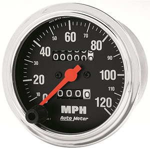 AutoMeter 2492 Traditional Chrome 3-3/8" Speedometer Gauge, 0-120 MPH Mechanical