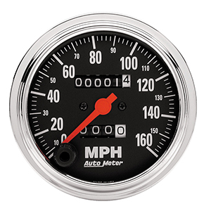 AutoMeter 2494 Traditional Chrome 3-3/8" Speedometer Gauge, 0-160 MPH Mechanical