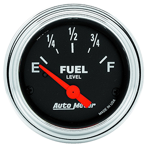 AutoMeter 2516 Traditional Chrome 2-1/16" Air-Core Fuel Level Gauge, 240-33 Ohms Electric