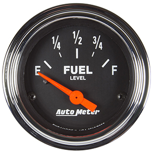 AutoMeter 2519 Traditional Chrome 2-1/16" Linear Fuel Level Gauge, 73-10 Ohms Electric