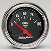 AutoMeter 2522 Traditional Chrome 2-1/16" Air-Core Oil Pressure Gauge, 0-100 PSI Electric