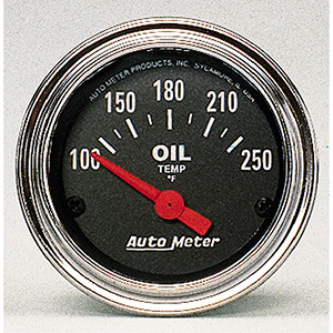 AutoMeter 2542 Traditional Chrome 2-1/16" Air-Core Oil Temperature Gauge, 100-250 F Electric
