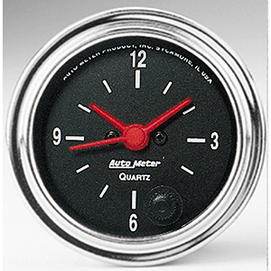 AutoMeter 2585 Traditional Chrome 2-1/16" Quartz 12 Hour Clock Gauge Electric
