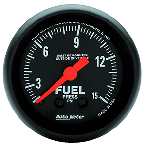 AutoMeter 2603 Z-Series 2-1/16" Fuel Pressure Gauge, 0-15 PSI Mechanical