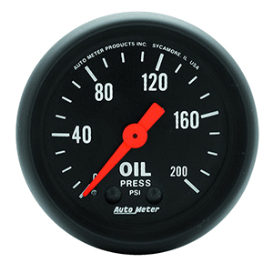 AutoMeter 2605 Z-Series 2-1/16" Oil Pressure Gauge, 0-200 PSI Mechanical