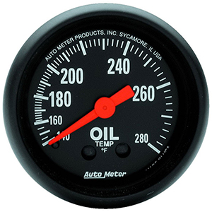 AutoMeter 2609 Z-Series 2-1/16" Oil Temperature Gauge, 140-280 F Mechanical