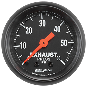 AutoMeter 2611 Z-Series 2-1/16" Exhaust Pressure Gauge, 0-60 PSI Mechanical