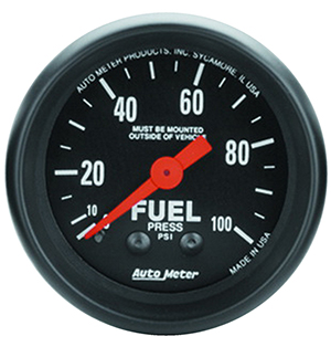 AutoMeter 2612 Z-Series 2-1/16" Fuel Pressure Gauge, 0-100 PSI Mechanical