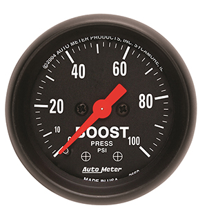 AutoMeter 2618 Z-Series 2-1/16" Boost Gauge, 0-100 PSI Mechanical