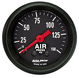 AutoMeter 2620 Z-Series 2-1/16" Air Pressure Gauge, 0-150 PSI Mechanical