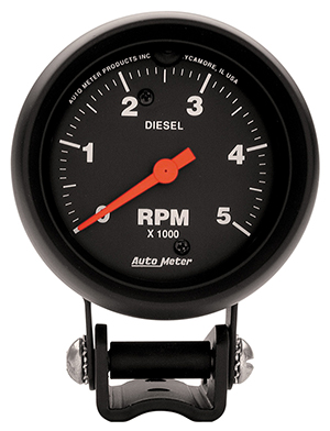 AutoMeter 2888 Z-Series 2-5/8" Air-Core Pedestal Tachometer Gauge, 0-5,000  RPM Electric