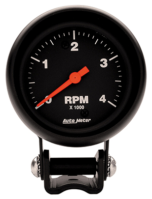 AutoMeter 2890 Z-Series 2-5/8" Air-Core Pedestal Tachometer Gauge, 0-4,000  RPM Electric
