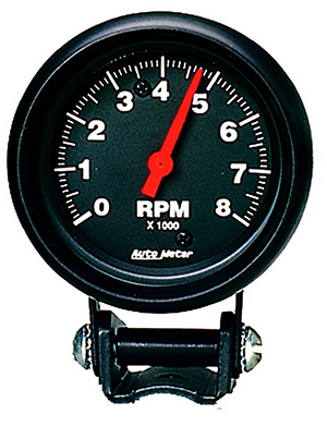 AutoMeter 2892 Z-Series 2-5/8" Air-Core Pedestal Tachometer Gauge, 0-8,000  RPM Electric