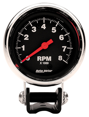 AutoMeter 2893 Traditional Chrome 2-5/8" Air-Core Pedestal Tachometer Gauge, 0-8,000  RPM Electric