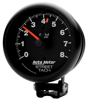 AutoMeter 2894 Z-Series 3-3/4" Air-Core Pedestal Tachometer Gauge, 0-8,000  RPM Electric