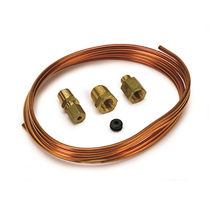 AutoMeter 3224 1/8" Diameter Copper Tubing, 6-Feet Long with 1/8" NPTF Brass Compression Fittings