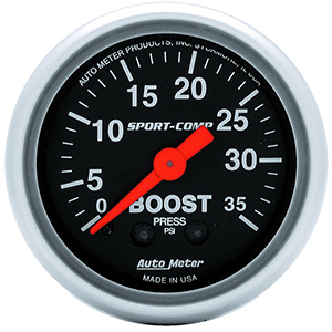 AutoMeter 3304 Sport-Comp Mechanical 2-1/16" Boost Gauge, 0-35 PSI