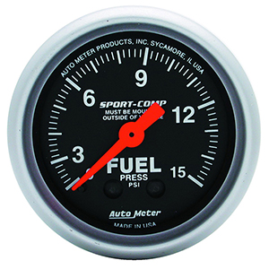 AutoMeter 3311 Sport-Comp Mechanical 2-1/16" Fuel Pressure Gauge, 0-15 PSI