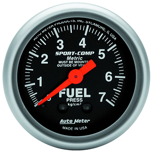 AutoMeter 3312-J Sport-Comp Mechanical 2-1/16" Fuel Pressure Gauge, 0-7 KG / CM2