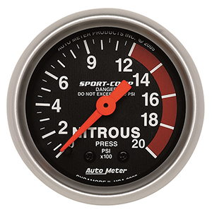 AutoMeter 3328 Sport-Comp Mechanical 2-1/16" Nitrous Pressure Gauge, 0-2000 PSI