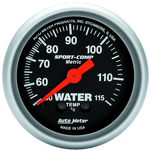 AutoMeter 3332-M Sport-Comp Mechanical 2-1/16" Water Temperature Gauge, 50-115 C