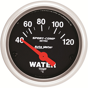 AutoMeter 3337-M Sport-Comp Electrical 2-1/16" Water Temperature Gauge, 40-120 C