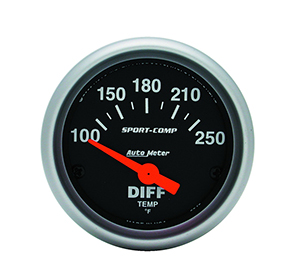 AutoMeter 3349 Sport-Comp Electrical 2-1/16" Differential Temperature Gauge, 100-250 F