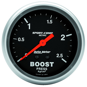 AutoMeter 3404-J Sport-Comp Mechanical 2-5/8" Boost Gauge, 0-2.5 KG / CM2