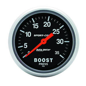 AutoMeter 3404 Sport-Comp Mechanical 2-5/8" Boost Gauge, 0-35 PSI