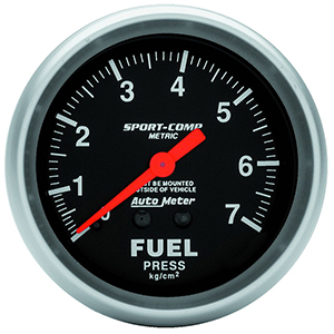 AutoMeter 3412-J Sport-Comp Mechanical 2-5/8" Fuel Pressure Gauge, 0-7 KG / CM2