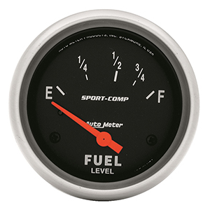 AutoMeter 3515 Sport-Comp Electrical 2-5/8" Fuel Level Gauge, 73-10 Ohms