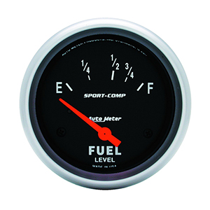 AutoMeter 3518 Sport-Comp Electrical 2-5/8" Fuel Level Gauge, 16-158 Ohms