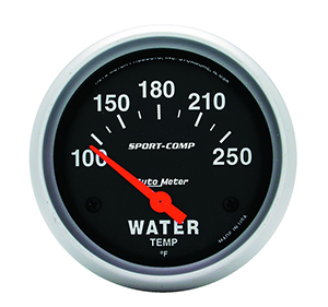 AutoMeter 3531 Sport-Comp Electrical 2-5/8" Water Temperature Gauge, 100-250 F