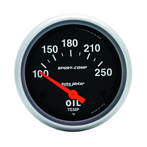 AutoMeter 3542 Sport-Comp Electrical 2-5/8" Oil Temperature Gauge, 100-250 F