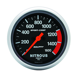 AutoMeter 3574 Sport-Comp Electrical 2-5/8" Nitrous Pressure Gauge, 0-1600 PSI