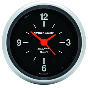 AutoMeter 3585 Sport-Comp Electrical 2-5/8" 12 Hour Clock Gauge