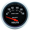 AutoMeter 3592 Sport-Comp Electrical 2-5/8" Voltmeter Gauge, 8-18V