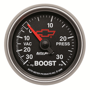 AutoMeter 3603-00406 GM Black 2-1/16" Boost/Vacuum Gauge, 30in HG / 30 PSI Mechanical