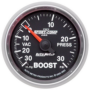 AutoMeter 3603 Sport-Comp II Mechanical 2-1/16" Boost / Vacuum Gauge, 30 HG / 30 PSI